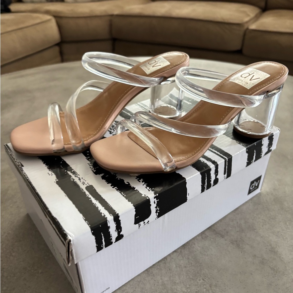 DV by Dolce Vita Women's Clear Strap Heels - size 6.5